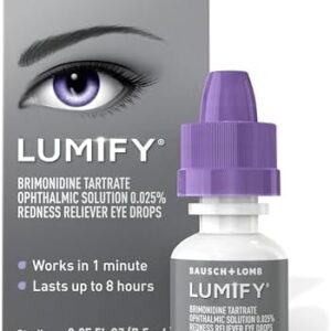 LUMIFY Eye Drops for Red Eyes, Redness Reliever for Brighter Looking Eyes, Works in 1 Minute & Lasts Up to 8 Hours, Eye Whitening Drops, 0.25 Fl Oz (7.5mL)