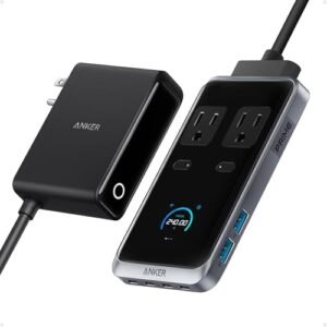 Anker Prime Charging Station, 240W 8-in-1 USB-C Power Strip, 5 ft Detachable Extension Cord, 2 AC, 4 USB-C, 2 USB-A, for iPhone 16/15, Desktop Accessory for MacBook, Home, Office (Not for Travel)