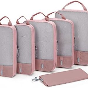BAGSMART 6 Set Compression Packing Cubes - Lightweight Travel Essentials, Durable Luggage Organizer