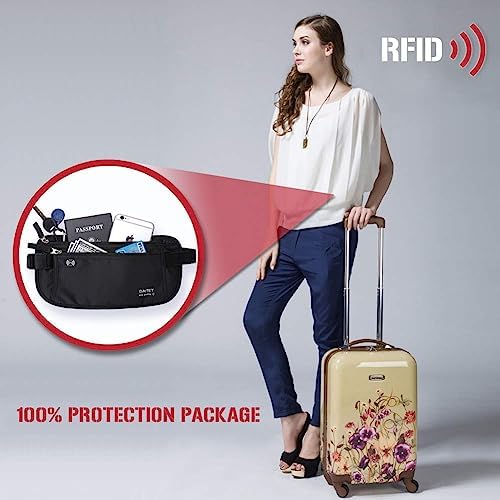 DAITET Money Belt - Passport Holder Secure Hidden Travel Wallet with RFID Blocking, Undercover Fanny Pack (Black) - Image 6